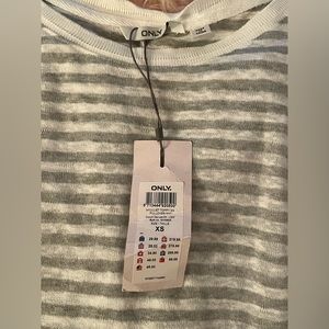 NWT Only White/Grey Striped Tunic or T-shirt Dress